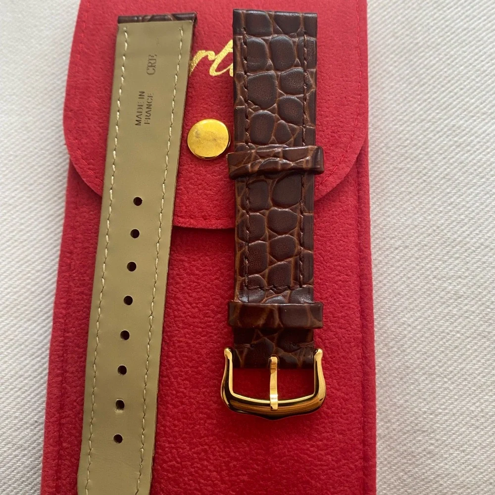 Brown Leather Watch Strap Vintage Cartier 18mm - Picture 3 of 4